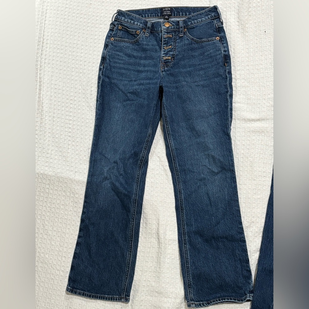 14 NWOT J Crew mid rise flare crop jeans, size 24